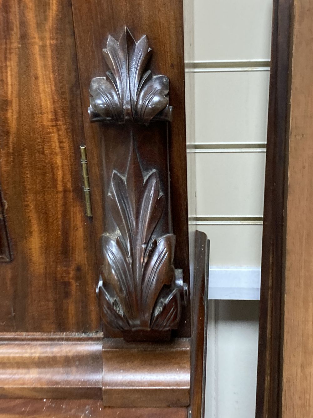 A Victorian mahogany library bookcase cupboard, width 135cm depth 49cm height 256cm